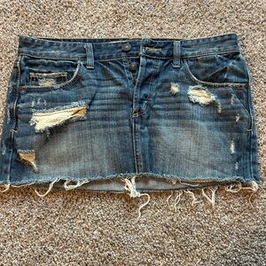 Abercrombie & Fitch Blue Distressed Mini Skirt